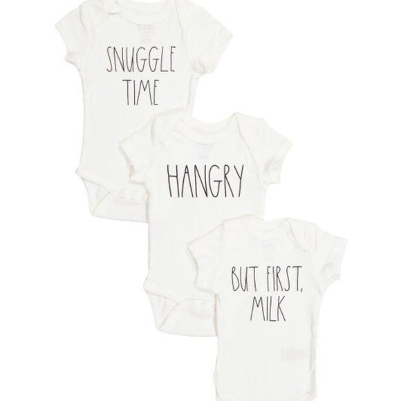 Rae Dunn Other - Rae Dunn Newborn 3pk Text Bodysuit Set NWT